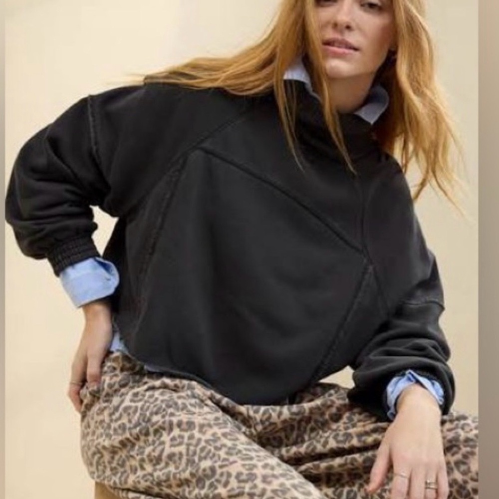 Aerie New Heights Smoked Grey Pullover Sweatshirt